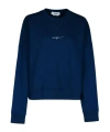 Msgm Logo-print Drop-shoulder Sweatshirt In Blue