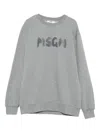 Msgm Logo-print Fleece Sweatshirt In Gray