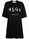 Msgm Logo-print Glitter T-shirt Dress In Black