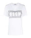 Msgm Logo-print Glitter T-shirt In White
