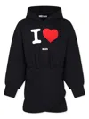 Msgm Black Dress For Girl With Logo In Nero