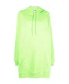 Msgm Logo-print Hooded Jumper Dress In Green