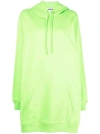 Msgm Logo-print Hooded Jumper Dress In Yellow