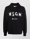 Msgm Logo Print Cotton Hoodie