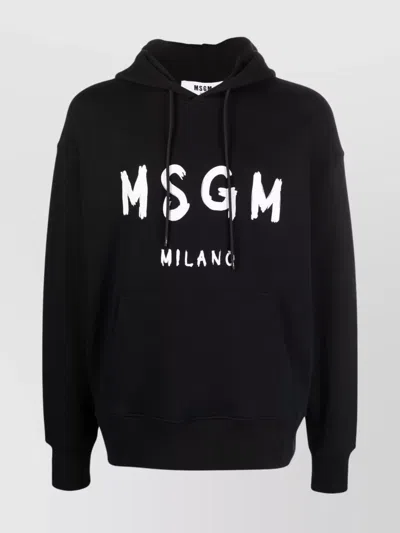 MSGM LOGO PRINT HOODED SWEATER