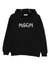 Msgm Logo-print Hooded Sweatshirt In Black