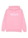 Msgm Logo-print Hooded Sweatshirt In Purple