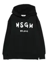 Msgm Logo-print Hooded Top In Black