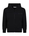 Msgm Logo-print Hooded Zip-up Hoodie In Black