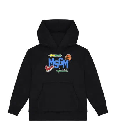 Msgm Logo-print Hoodie In Black