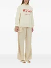 Msgm Relaxed-fit Sweatshirt With Brushed Logo In Yellow