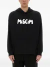 Msgm Hoodie With Drawstring Hood And Kangaroo Pocket In Black