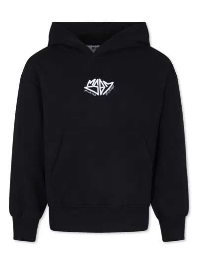 Msgm Kids' Logo-print Hoodie In Black