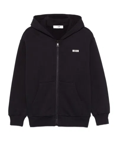 Msgm Logo-print Hoodie In Black