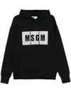 Msgm Logo Hooded Sweatshirt And Pocket In Black