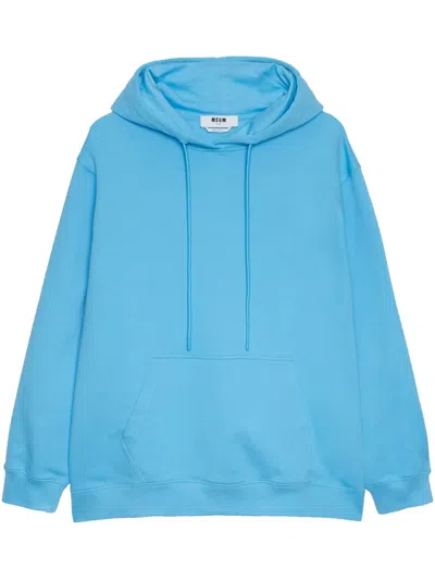 Msgm Logo-print Hoodie In Blau