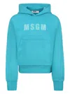 Msgm Logo-print Hoodie In Blue