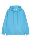Msgm Logo-print Cotton Hoodie In Blue