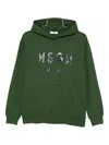Msgm Logo-print Hoodie In Green