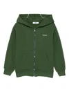 Msgm Logo-print Hoodie In Green