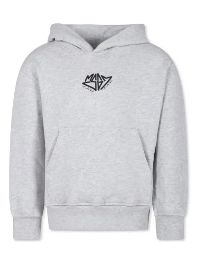 Msgm Kids' Logo-print Hoodie In Grey