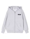 Msgm Logo-print Hoodie In Grey