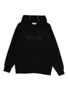 Msgm Hooded Kangaroo Pocket Sweater In Black