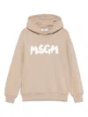 Msgm Logo-print Hoodie In Neutrals