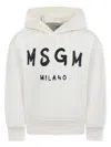 Msgm Logo-print Hoodie In Neutrals