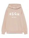 Msgm Logo-print Hoodie In Neutrals