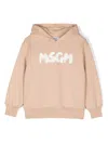 Msgm Logo-print Hoodie In Neutrals