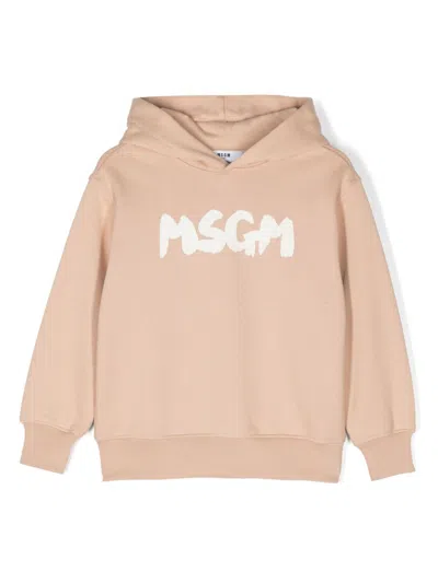Msgm Kids' Logo-print Hoodie In Multicolor