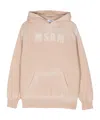 Msgm Logo-print Hoodie In Nude