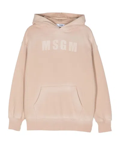 MSGM MSGM KIDS LOGO PRINTED STRAIGHT HEM HOODIE