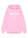 Msgm Logo-print Hoodie In Pink