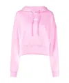 Msgm Logo Printed Drawstring Hoodie In Pink