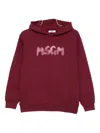 Msgm Logo-print Hoodie In Brown