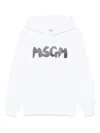 Msgm Hoodie Mit Logo-print In Weiss