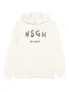 Msgm Logo-print Hoodie In White