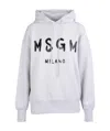 Msgm Logo-print Hoodie In White