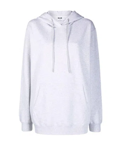 Msgm Logo-print Hoodie In White