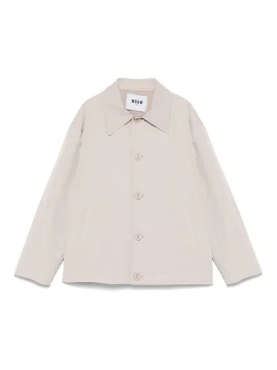 Msgm Kids' Logo-print Jacket In Grey