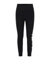 Msgm Black Leggings For Girl With Logo In Black