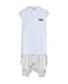 Msgm Logo-print Lace-trim Minidress In White