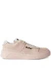Msgm Logo-print Leather Sneakers In Pink