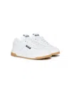 Msgm Logo-print Leather Sneakers In White