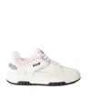 Msgm Logo-print Leather Sneakers In White