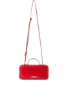 Msgm Logo-print Leather Tote Bag In Red