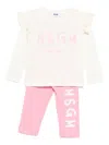 Msgm Logo-print Leggings In Pink