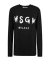 Msgm Logo-print Long-sleeve Cotton T-shirt In Black